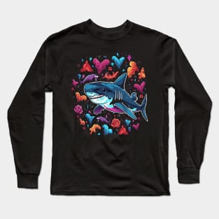 Shark Valentine Day Long Sleeve T-Shirt